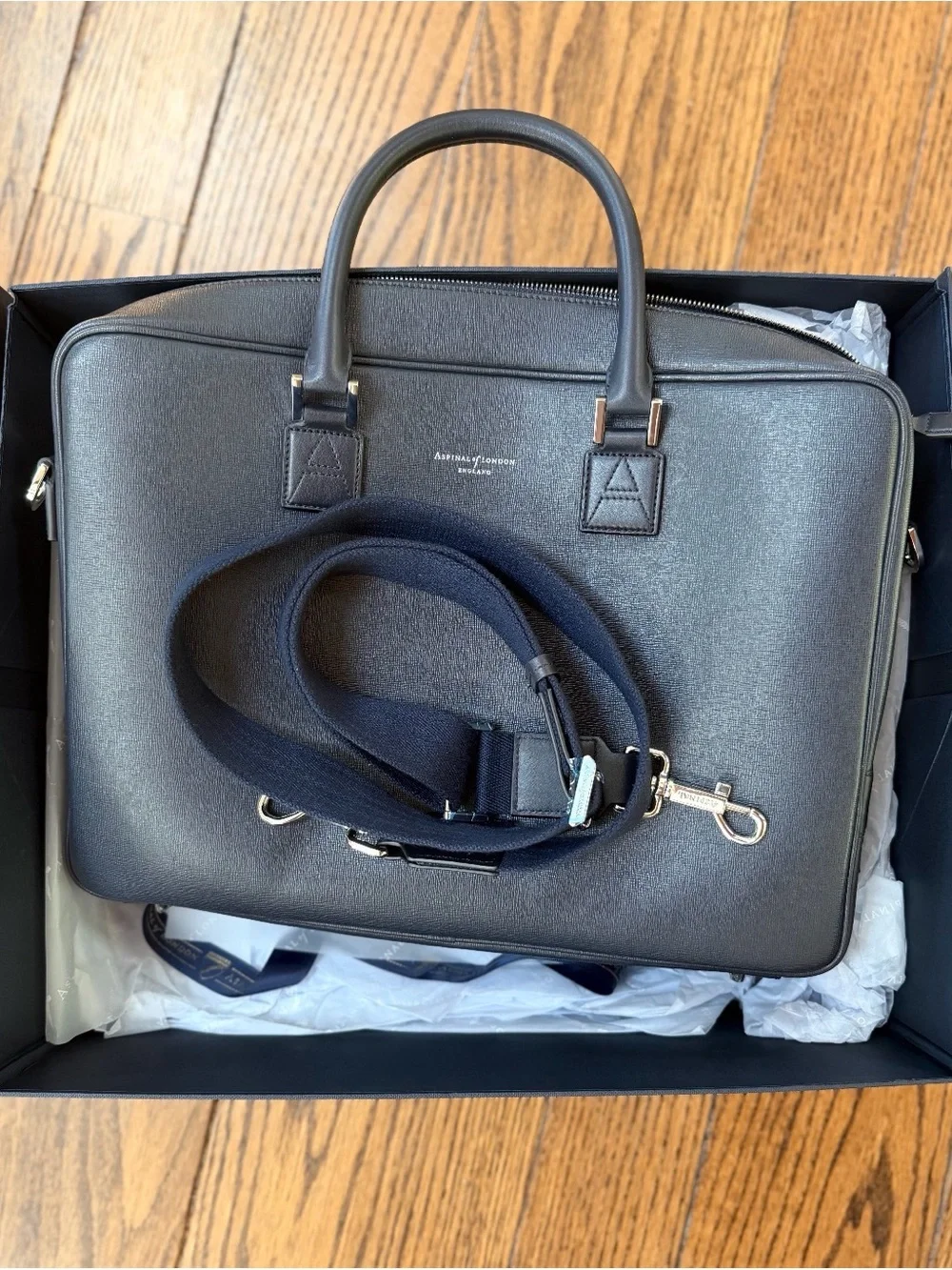 Aspinal of London Black Laptop Bag
